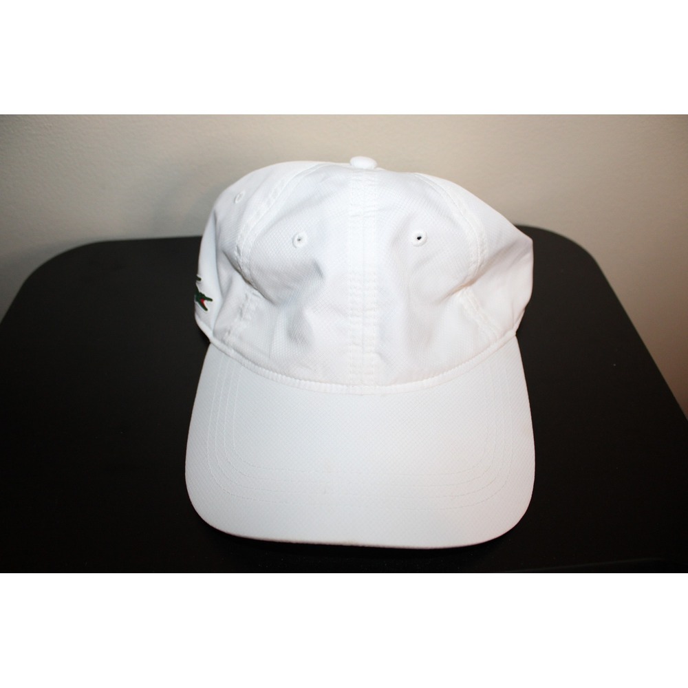 Lacoste Sport White Adjustable Baseball Cap Hat Crocodile Logo RK2447